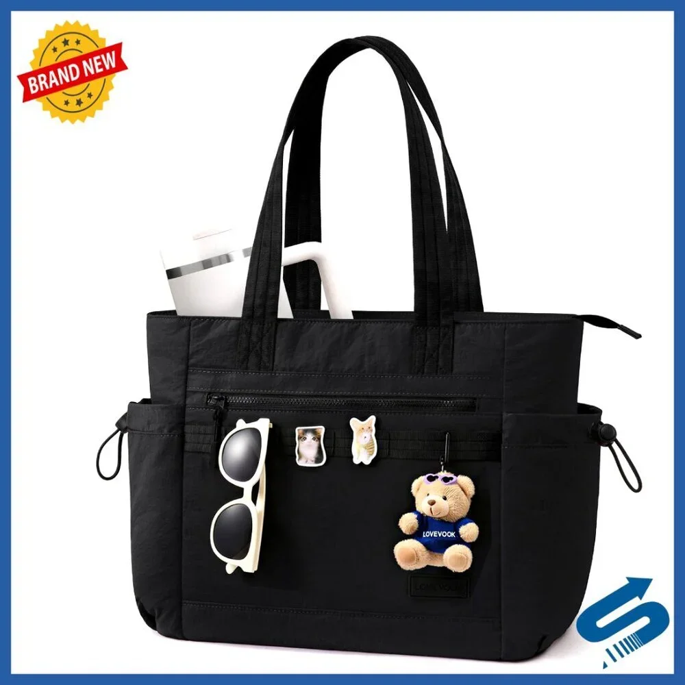 Lightweight Quilted Tote with DIY Pockets for Work Travel Nurse